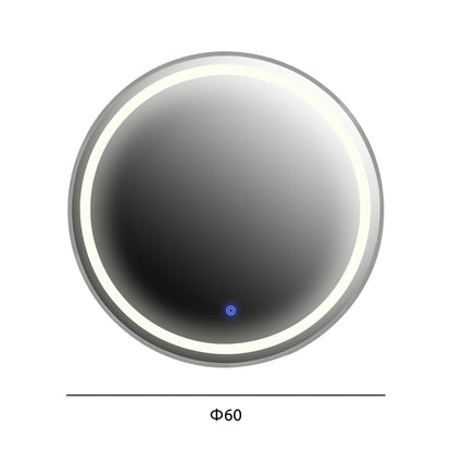 Wall Mirror Round Hm9580.40 Aluminum In Grey-led Light Φ60x3cm.