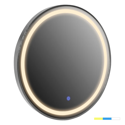 Wall Mirror Round Hm9580.40 Aluminum In Grey-led Light Φ60x3cm.