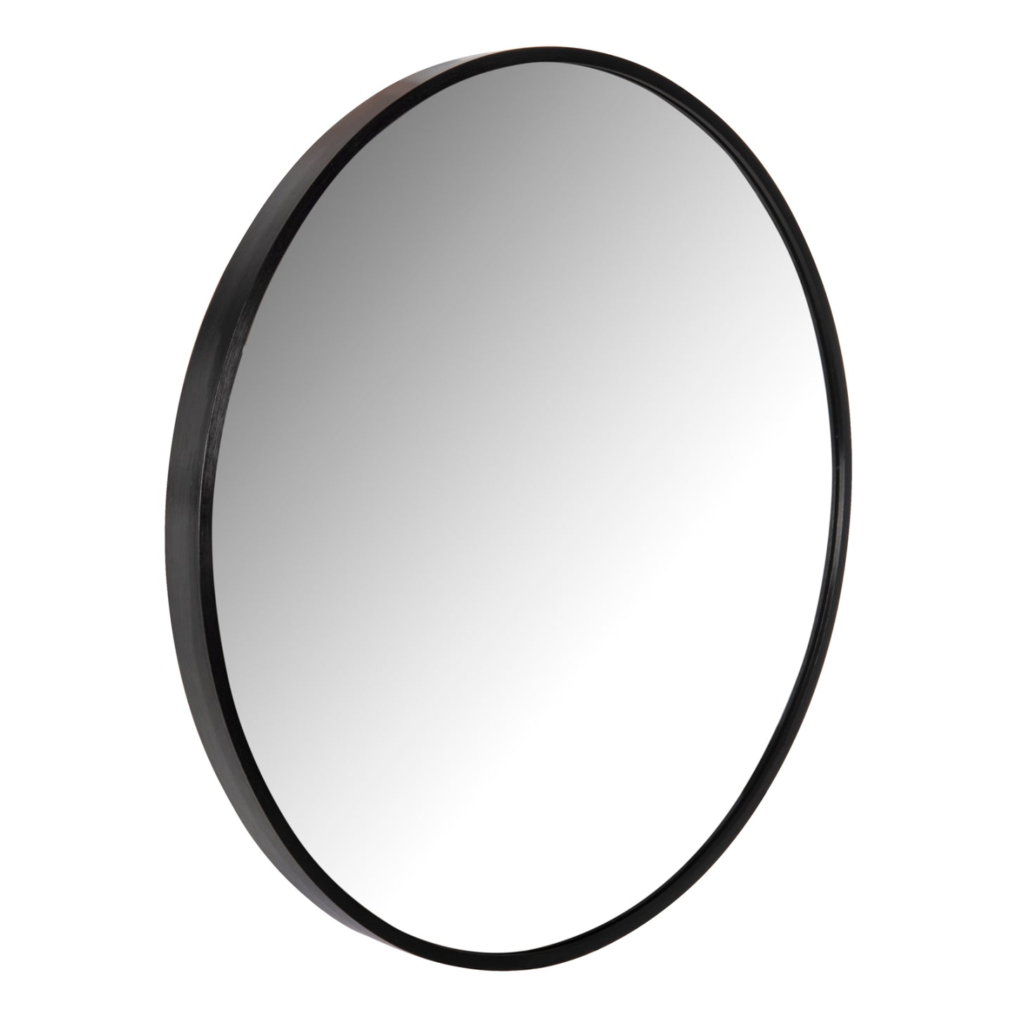 Wall Mirror Round Hm9582.01 Aluminum Frame In Black Φ50x3 Cm.