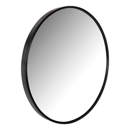 Wall Mirror Round Hm9582.01 Aluminum Frame In Black Φ50x3 Cm.