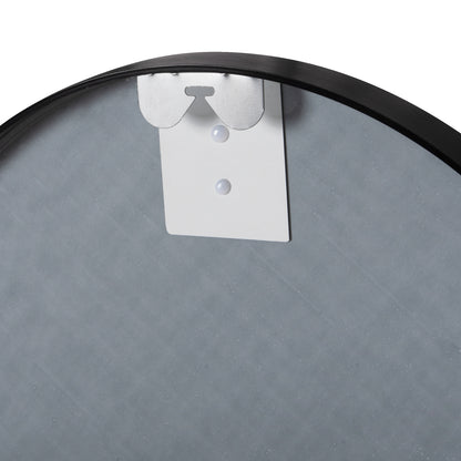 Wall Mirror Round Hm9582.01 Aluminum Frame In Black Φ50x3 Cm.