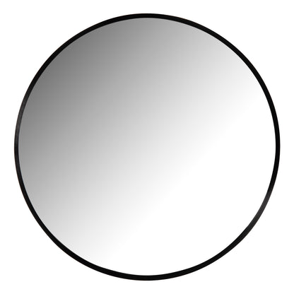 Wall Mirror Round Hm9582.01 Aluminum Frame In Black Φ50x3 Cm.