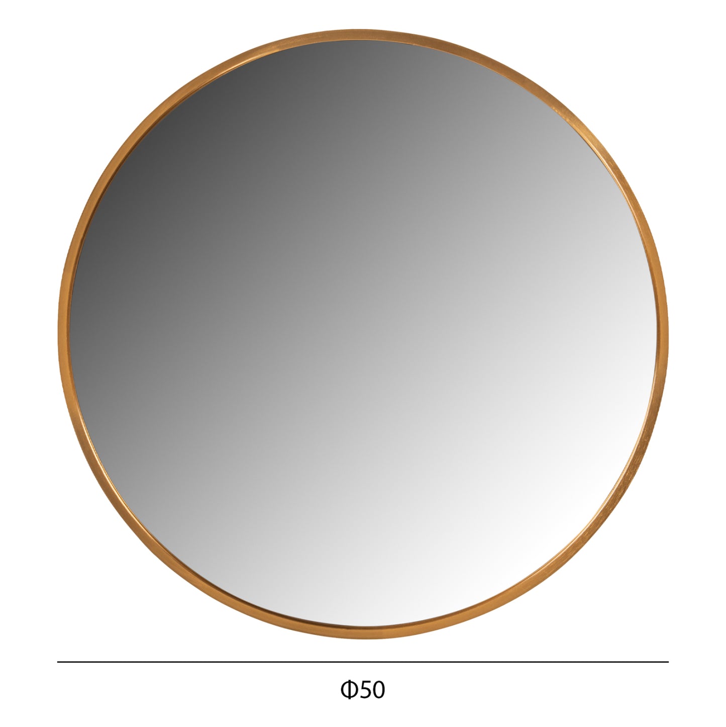 Wall Mirror Round Hm9582.30 Aluminum Frame In Gold Φ50x3 Cm.