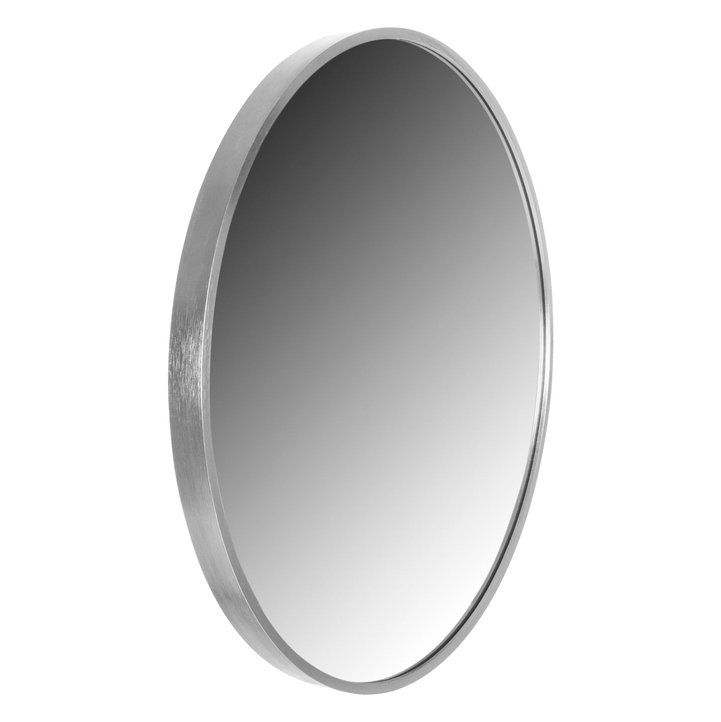 Wall Mirror Round Hm9582.40 Aluminum Frame In Silver Φ50x3 Cm.