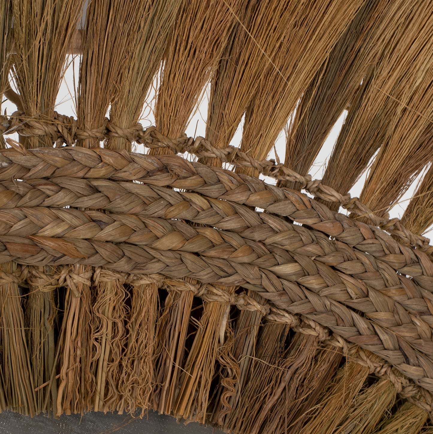 Mirror Round Rayung Grass Fibers Frame In Green 130x4x130hcm.hm7802