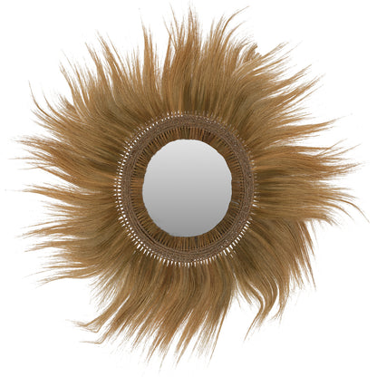 Mirror Round Rayung Grass Fibers Frame In Green 130x4x130hcm.hm7802