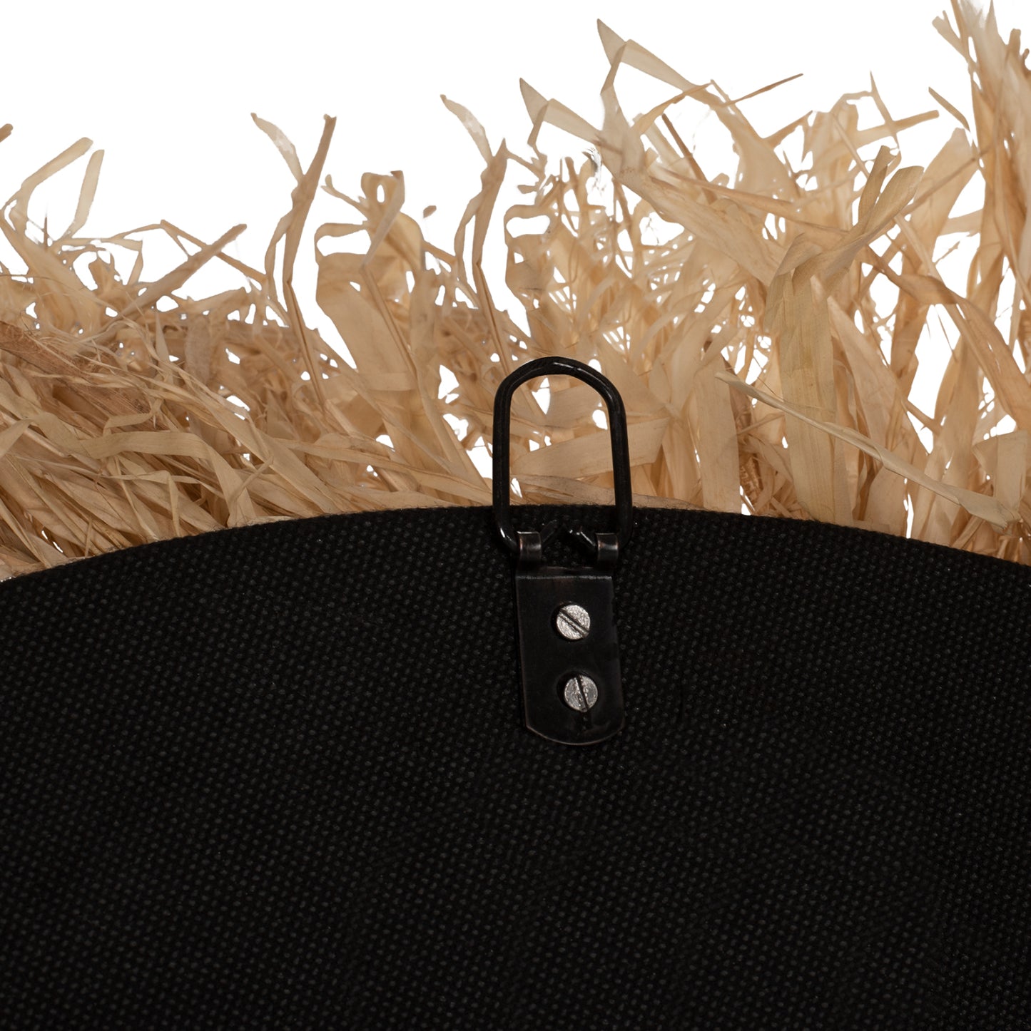 Mirror Round Sisal Fiber And Abaca Fiber Frame In Natural-black Φ90cm.hm7746