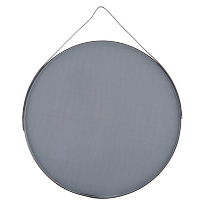 Wall Mirror Round With Hanging Strap Harker Hm4879 Aluminum Frame In Black Φ70cm