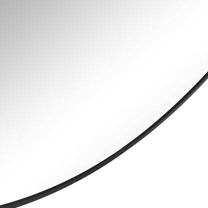 Wall Mirror Round With Hanging Strap Harker Hm4879 Aluminum Frame In Black Φ70cm
