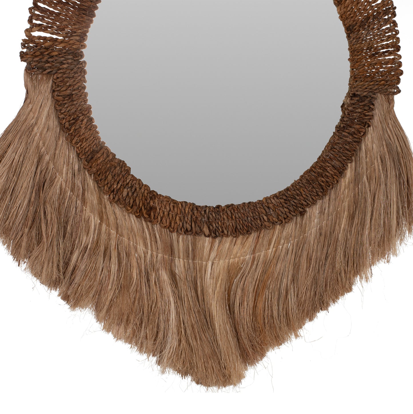 Mirror Round With Abaca Fiber Frame In Natural Color 70x4x90hcm.hm7804