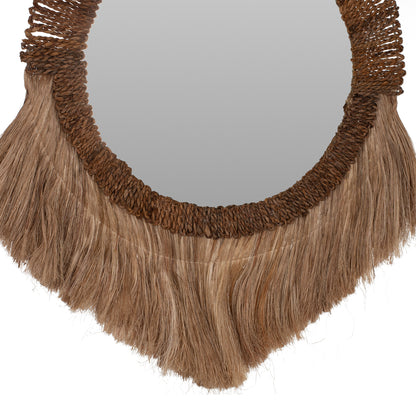 Mirror Round With Abaca Fiber Frame In Natural Color 70x4x90hcm.hm7804