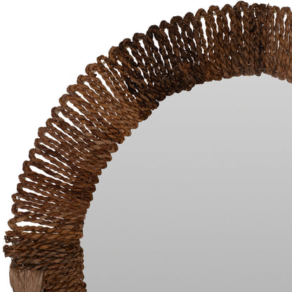 Mirror Round With Abaca Fiber Frame In Natural Color 70x4x90hcm.hm7804