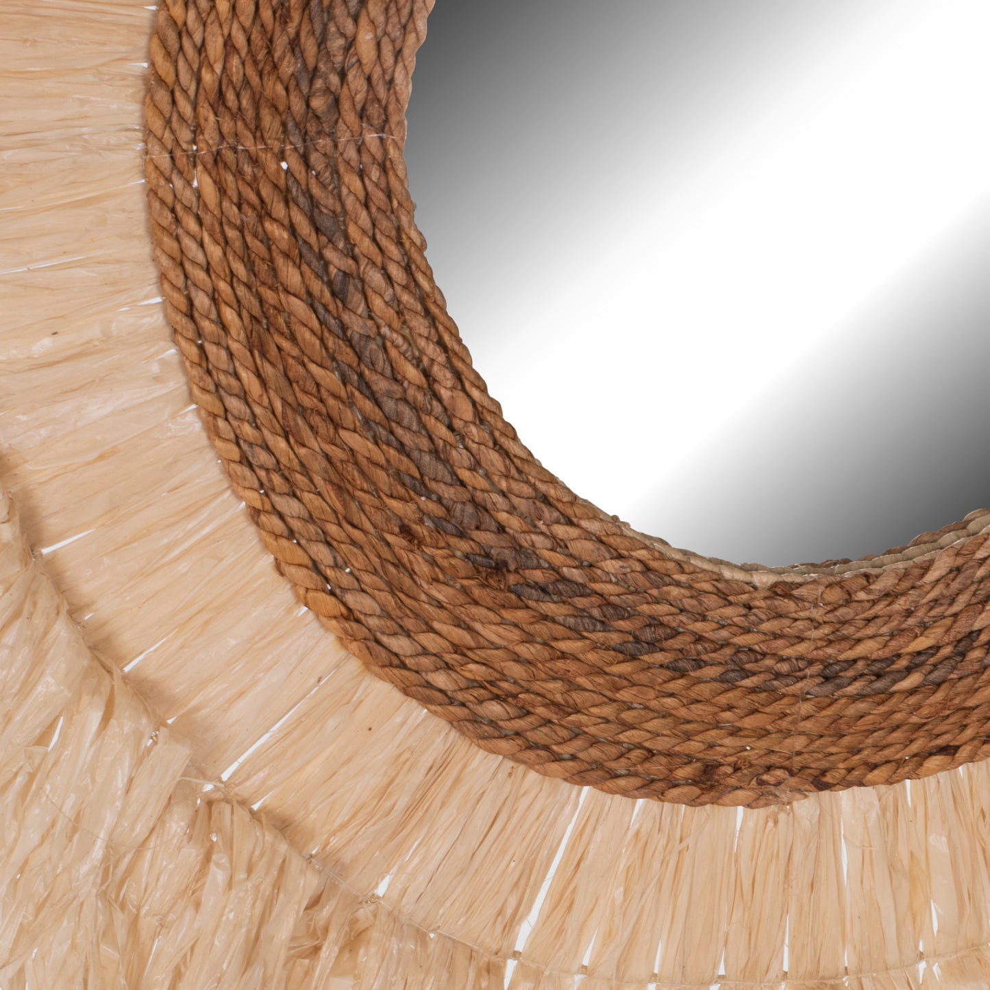 Wall Mirror Round Sisal Fiber Frame In Natural Color 110x4x110hcm.hm7744