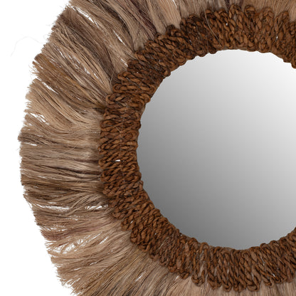 Mirror Round Abaca Fiber Frame In Natural Color 60x4,5x60hcm.hm7731