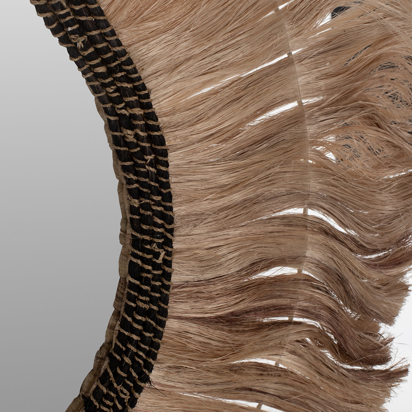 Mirror Round With Abaca Fibers Frame Natural-black Color Φ100cm.hm7748