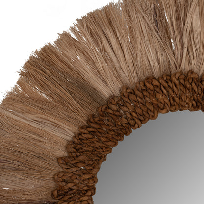 Mirror Round Abaca Fiber Frame In Natural Color 60x4,5x60hcm.hm7731