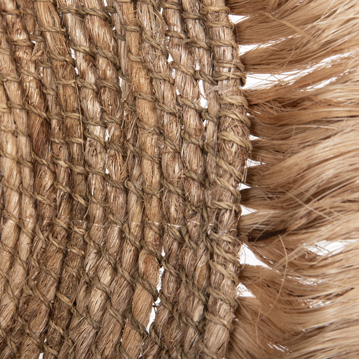 Mirror Round With Abaca Fibers In Natural Color 85x17x85hcm.hm7742