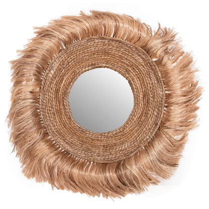 Mirror Round With Abaca Fibers In Natural Color 85x17x85hcm.hm7742