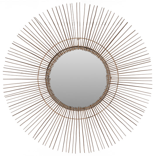Mirror Round With Coconut Sticks Frame In Natural Color 120x4x120hcm.hm7732