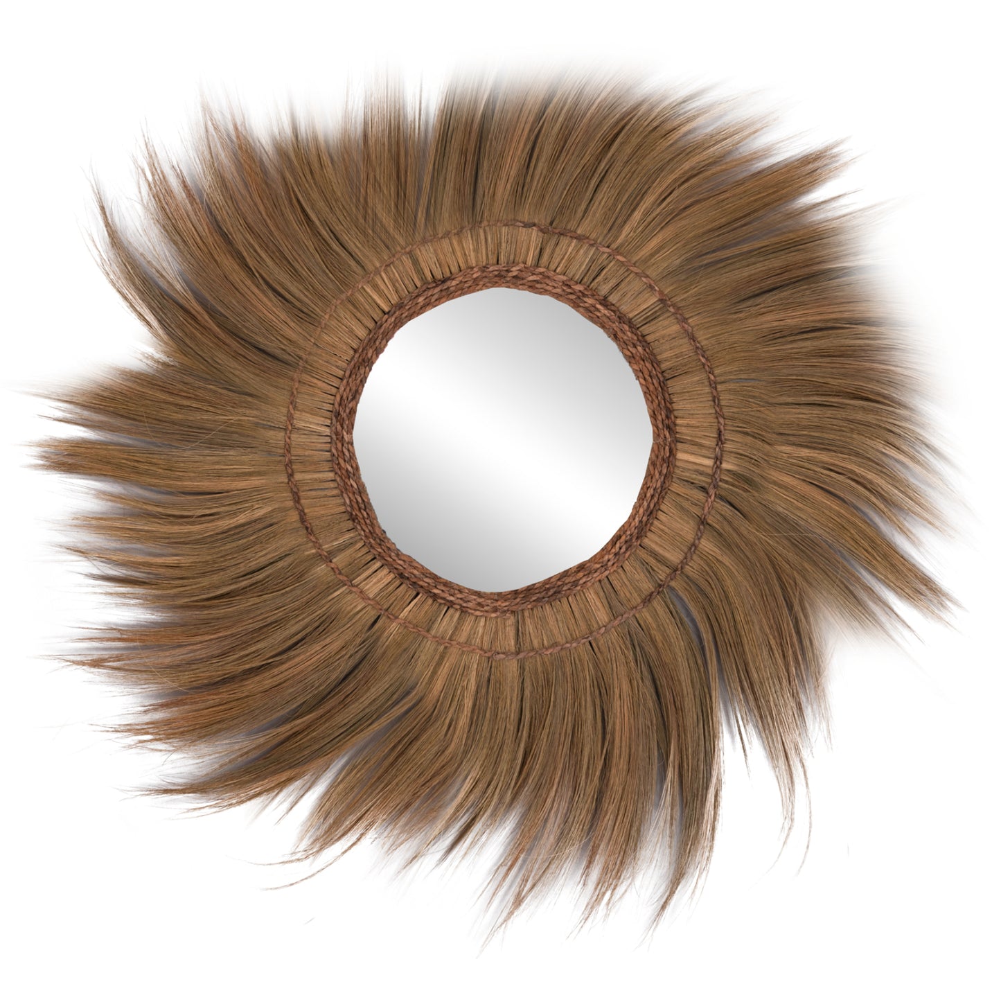 Mirror Round With Banana Bark Fiber Frame In Natural Color 130x4x130hcm.hm7734