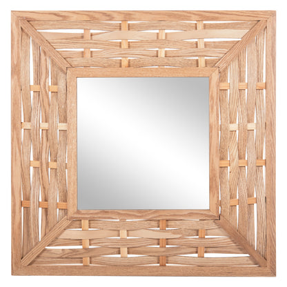 Wall Mirror Square Hm4226 Bamboo In Oak Color 71x7x71cm.