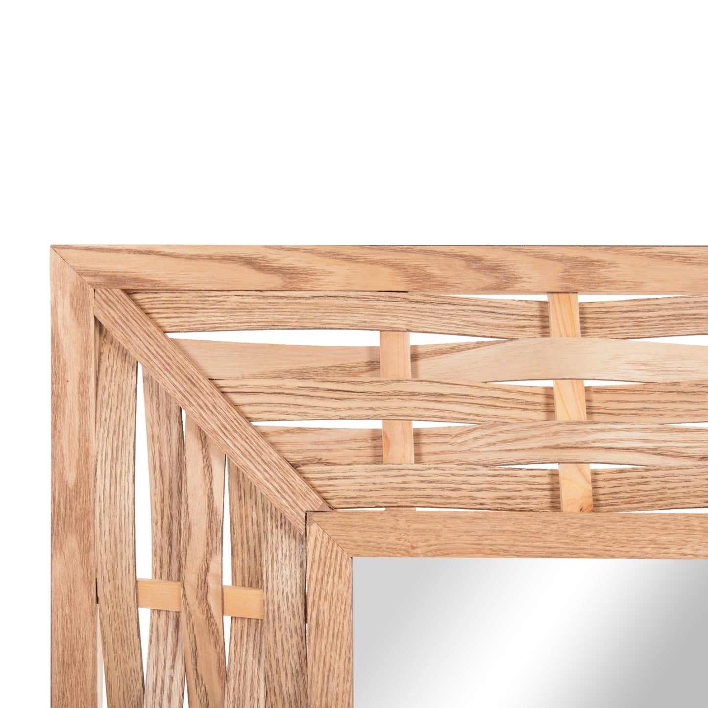 Wall Mirror Square Hm4226 Bamboo In Oak Color 71x7x71cm.