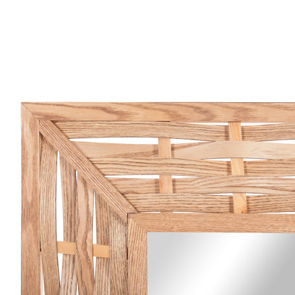 Wall Mirror Square Hm4226 Bamboo In Oak Color 71x7x71cm.