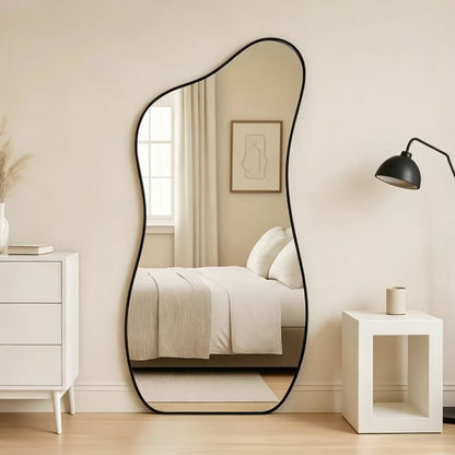 Full Wall Mirror Bartel Hm4931.01 Black Pvc Frame 60x4(thickness)x170hcm