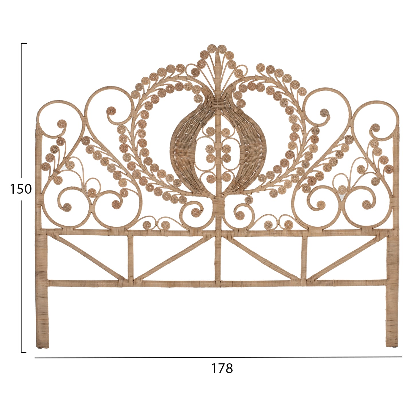 Headboard For Bed Made Of Rattan For Business Use 160cm.hm9358