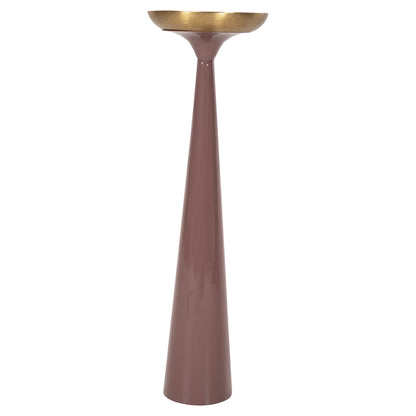 Candlestick (pillar) Guntur Hm4244.06 Metal In Light Coral-gold Φ20,5x68hcm.