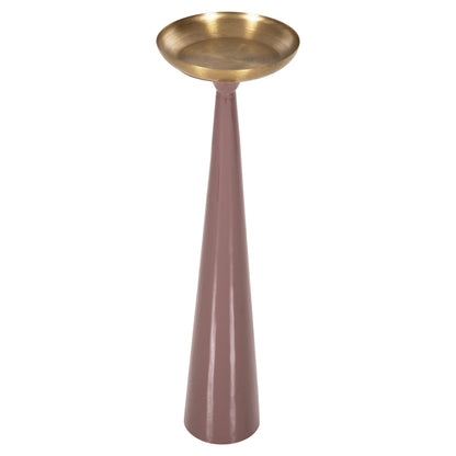 Candlestick (pillar) Guntur Hm4244.06 Metal In Light Coral-gold Φ20,5x68hcm.