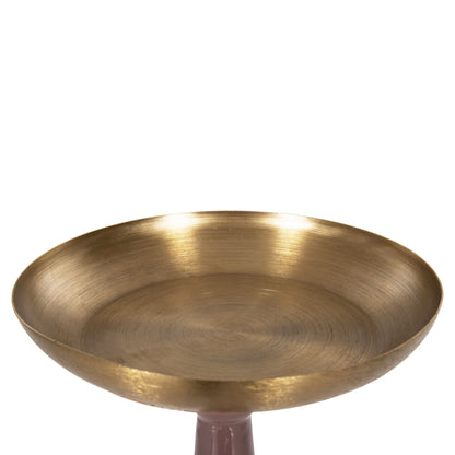 Candlestick (pillar) Guntur Hm4244.06 Metal In Light Coral-gold Φ20,5x68hcm.