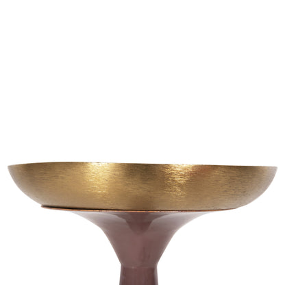 Candlestick (pillar) Guntur Hm4244.06 Metal In Light Coral-gold Φ20,5x68hcm.