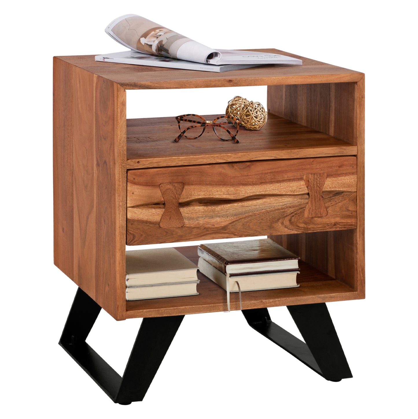 Nightstand Fansi From Solid Acacia Wood Hm8473.11