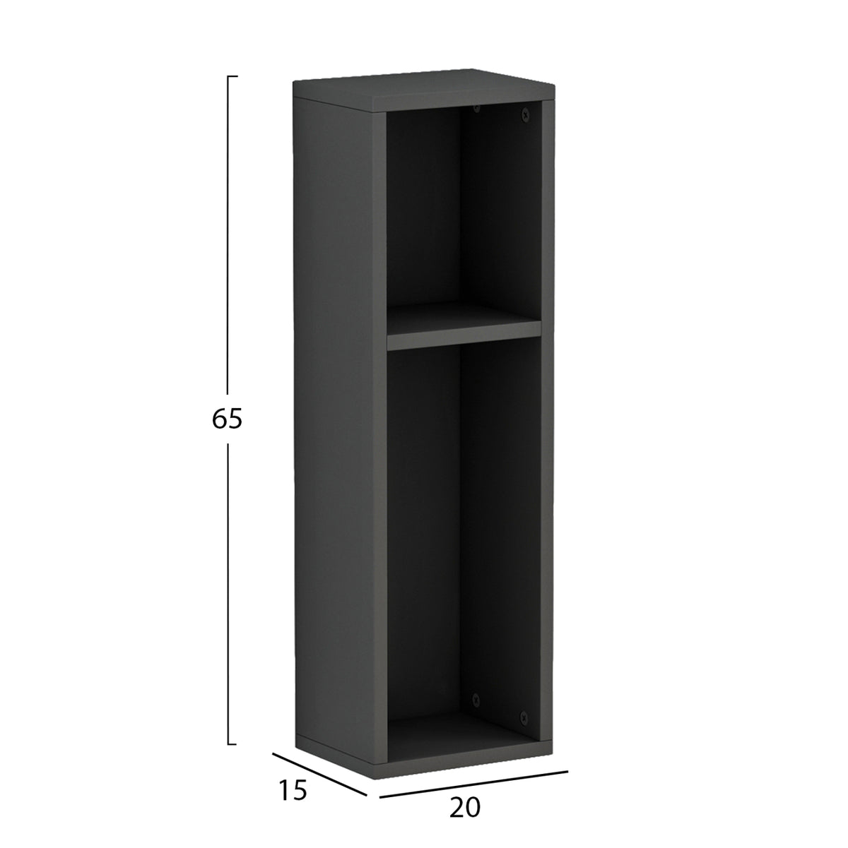 Wall Bedside Stand Bonen Melamine In Grey 20x15xH65cm