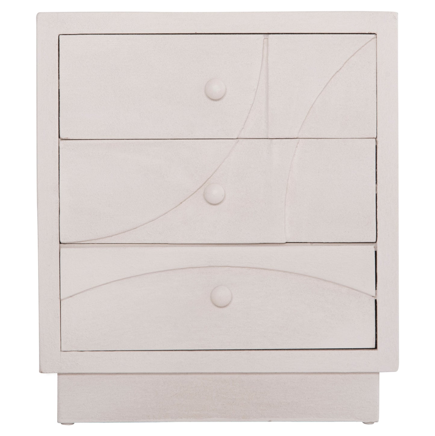 Nightstand Series Santorini Hm18047 Mdf In Off-white Color-3 Drawers 48x38x55.5hcm.
