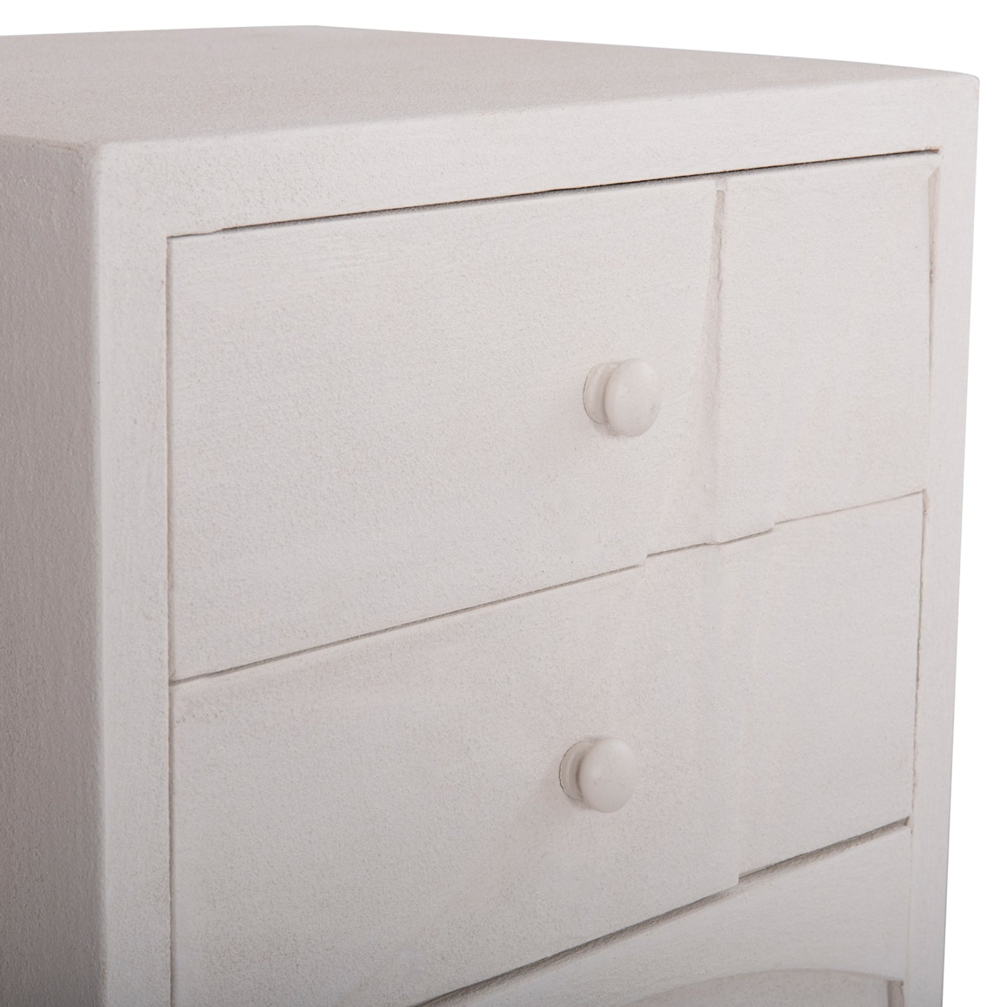 Nightstand Series Santorini Hm18047 Mdf In Off-white Color-3 Drawers 48x38x55.5hcm.