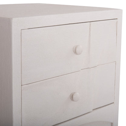 Nightstand Series Santorini Hm18047 Mdf In Off-white Color-3 Drawers 48x38x55.5hcm.
