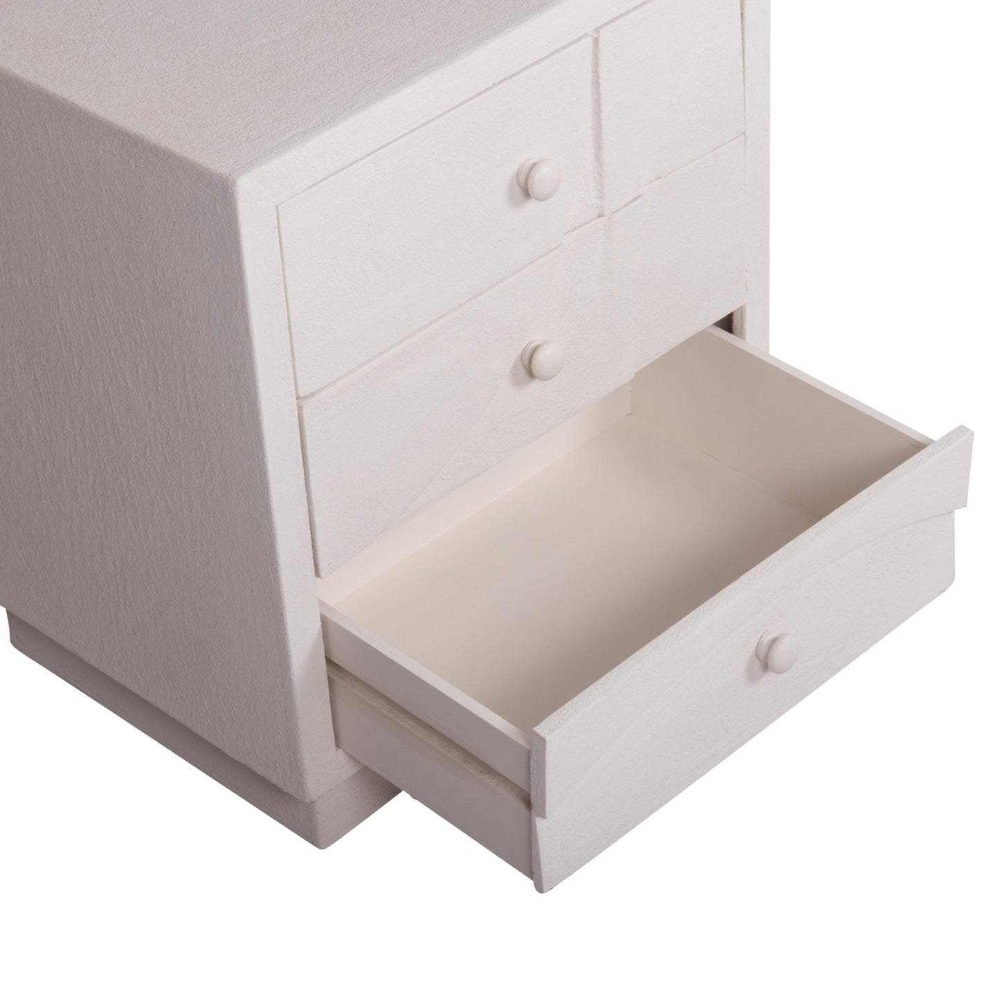 Nightstand Series Santorini Hm18047 Mdf In Off-white Color-3 Drawers 48x38x55.5hcm.