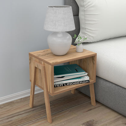 Bedside Stand Jake Hm18182.04 Melamine In Natural Wood Color 48x35x49hcm.