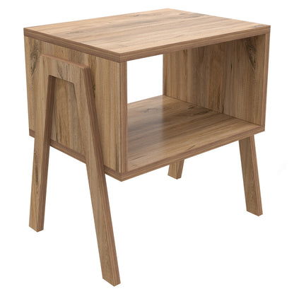 Bedside Stand Jake Hm18182.04 Melamine In Natural Wood Color 48x35x49hcm.