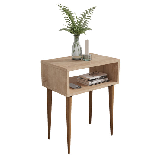 Bedside Stand Todd Hm18183.03 Melamine In Sonama-legs In Natural Wood Color 46x30x59hcm.