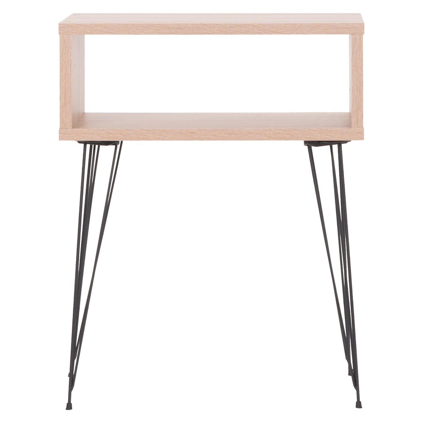 Bedside Stand Todd Hm18184.03 Melamine In Sonama Color-metal Legs In Black 46x30x59hcm.