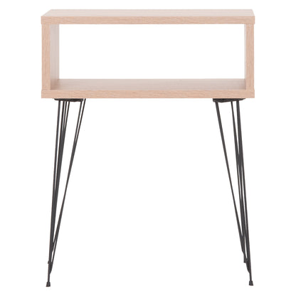 Bedside Stand Todd Hm18184.03 Melamine In Sonama Color-metal Legs In Black 46x30x59hcm.