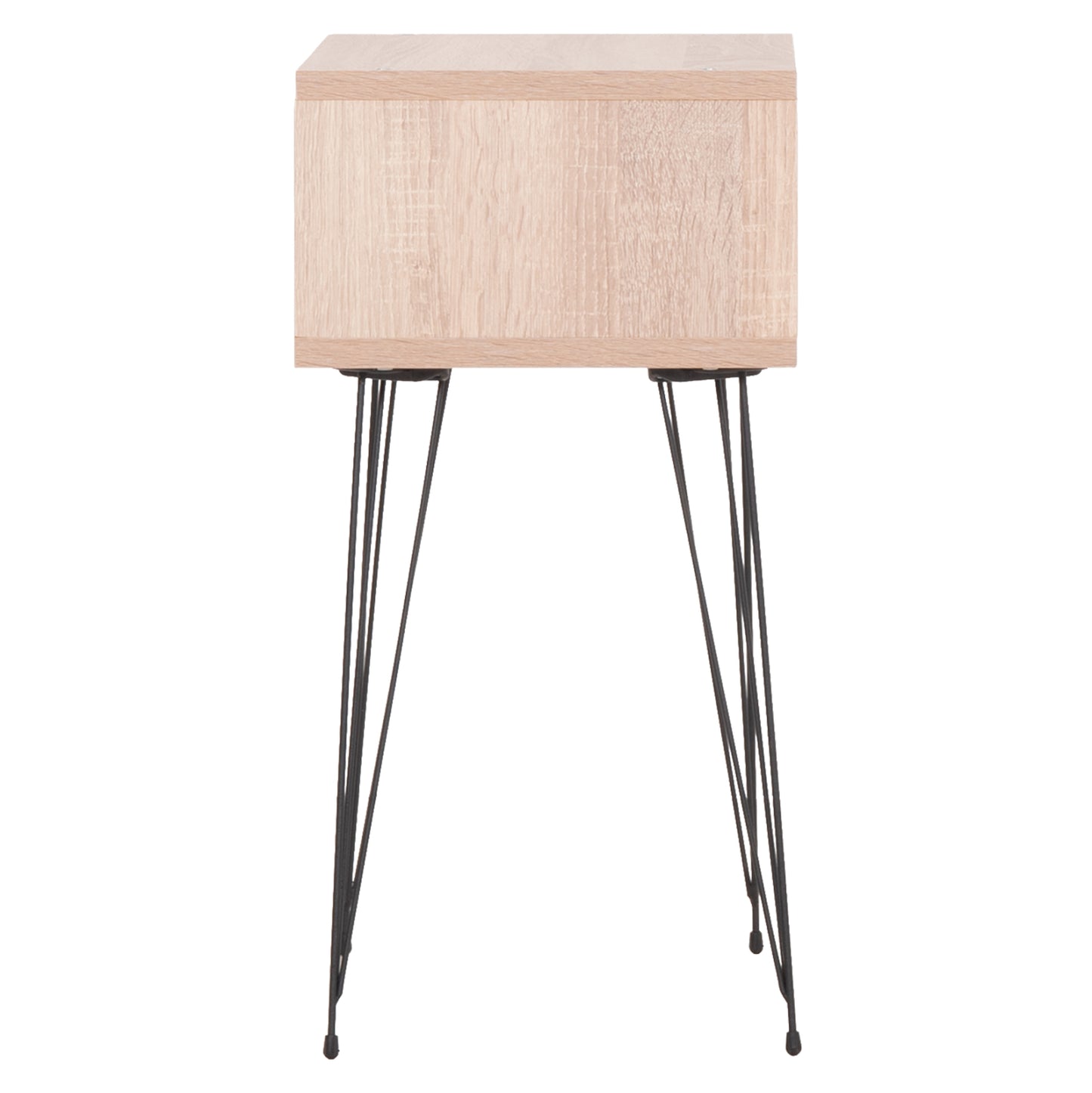 Bedside Stand Todd Hm18184.03 Melamine In Sonama Color-metal Legs In Black 46x30x59hcm.