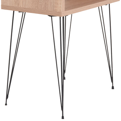 Bedside Stand Todd Hm18184.03 Melamine In Sonama Color-metal Legs In Black 46x30x59hcm.