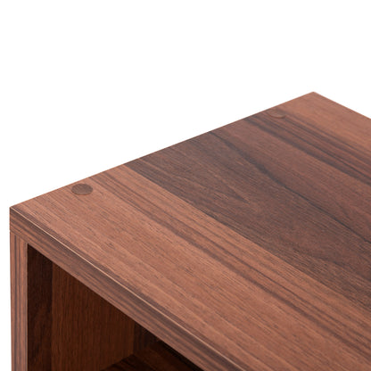 Bedside Stand Todd Hm18184.05 Melamine In Walnut Color-metal Legs In Black 45.5x29.5x58.5hcm.
