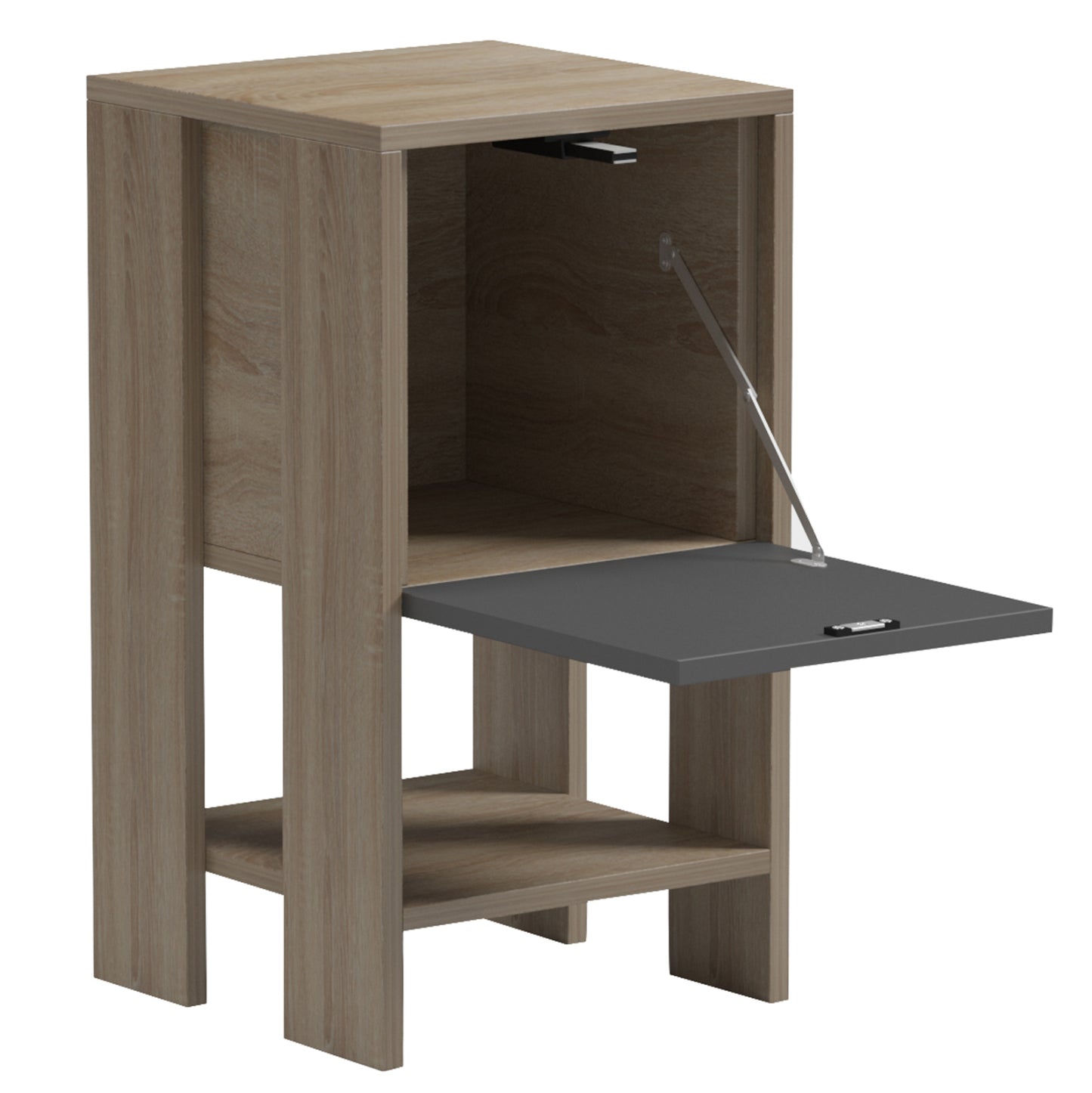Nightstand Argus Hm18378.13 Melamine In Sonama/grey 30x30x55hcm.