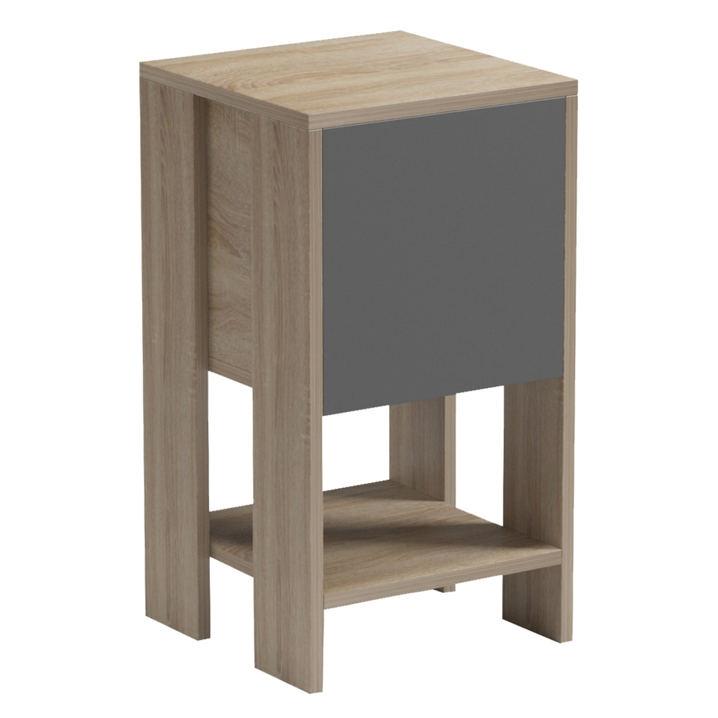 Nightstand Argus Hm18378.13 Melamine In Sonama/grey 30x30x55hcm.