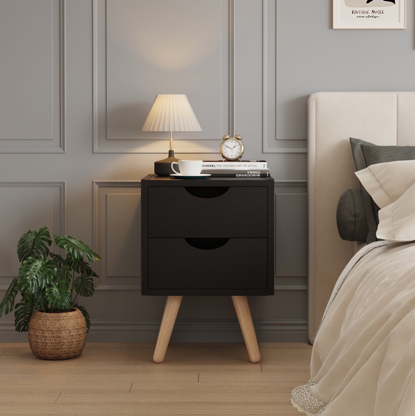 Nightstand Dinkl (Black) - 29.7x29.7xH45cm